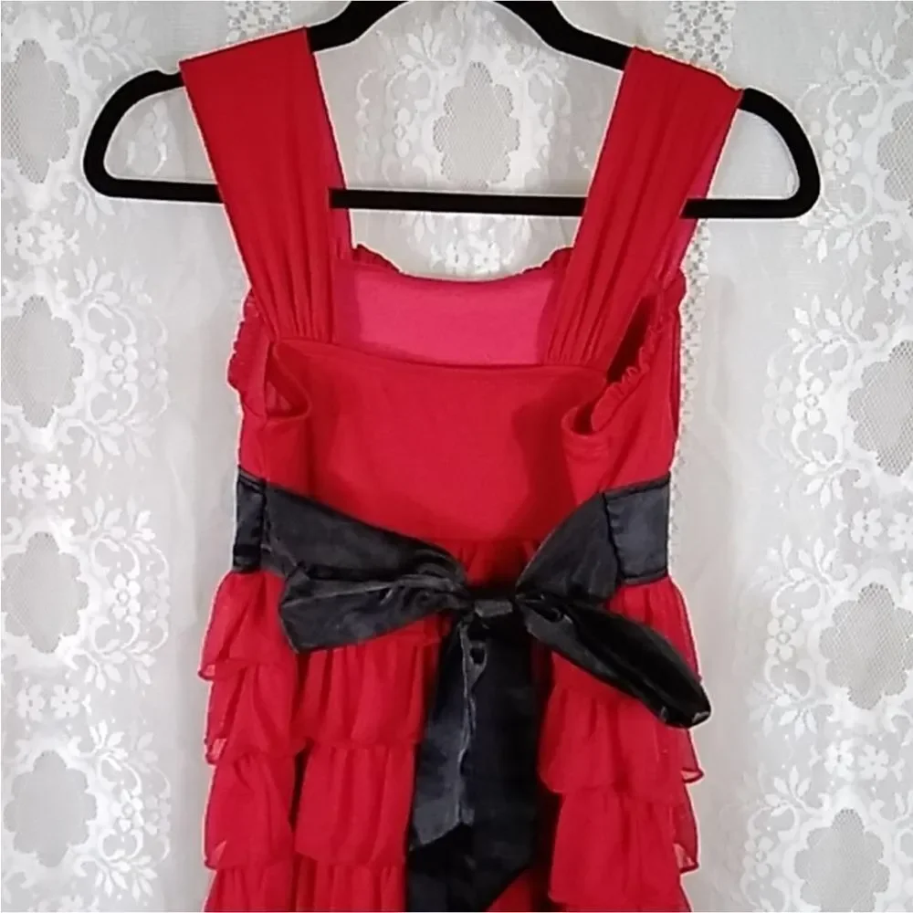 🥰My Michelle Red Ruffled Kids Dress Size 14